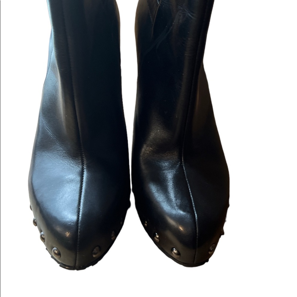 Charles David black studded booties.
